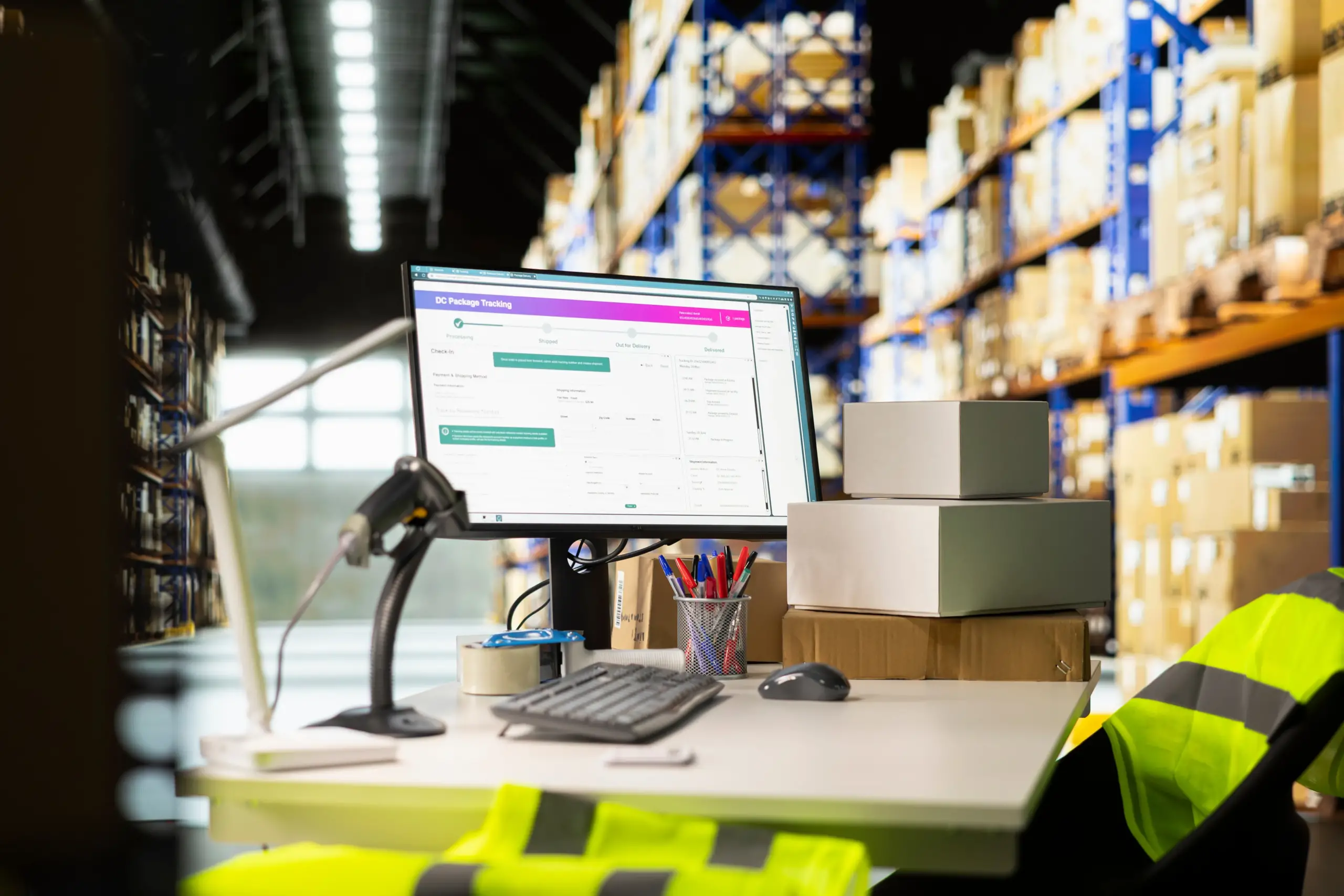 Small business fulfillment warehouse with staff packing and shipping ecommerce orders